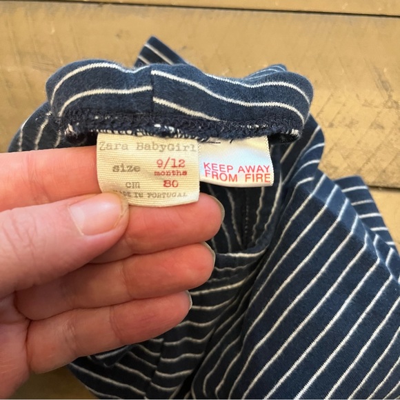 9-12M Zara blue striped leggings - Picture 4 of 5